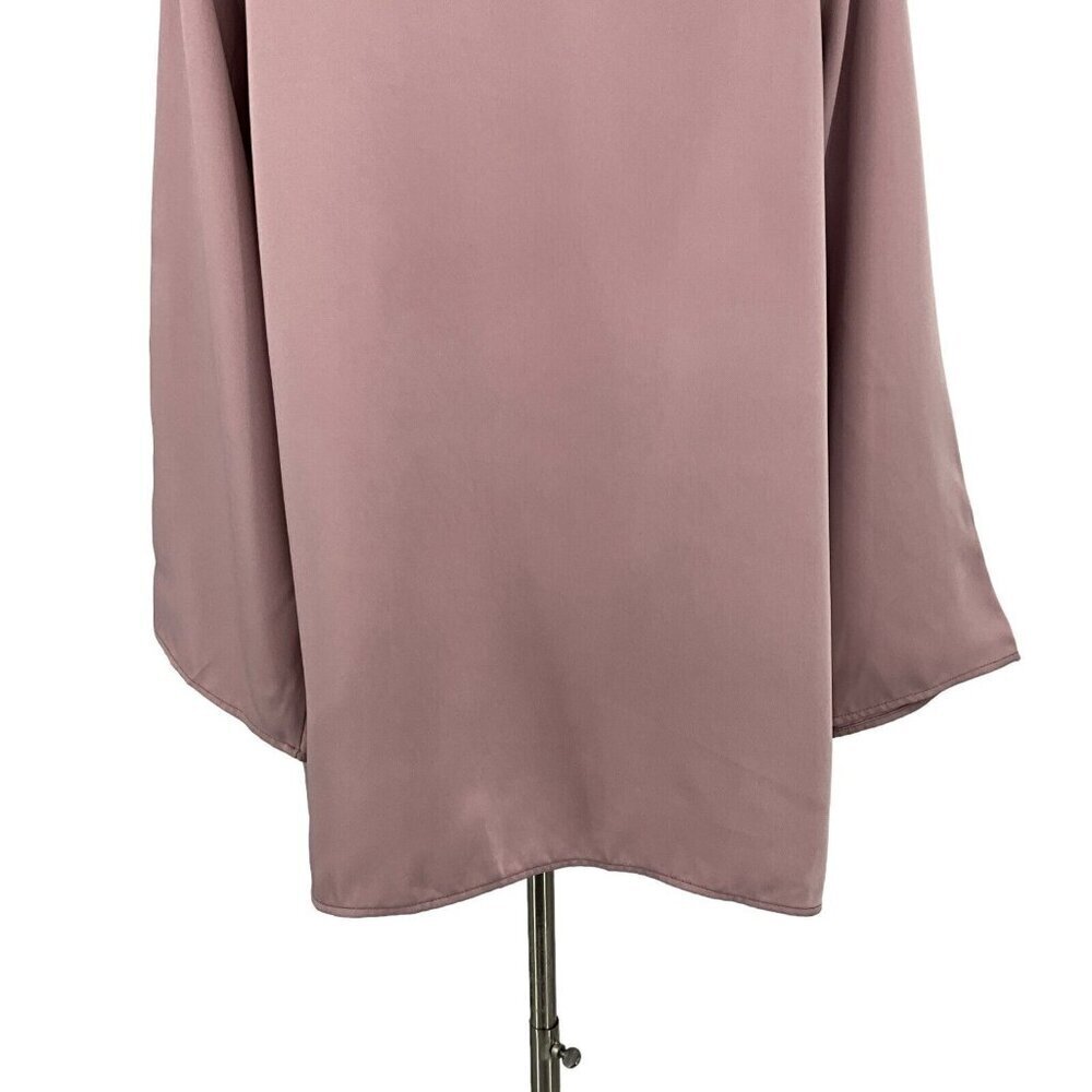 Veiled Collection Size S Tunic Top Dusty Pink Long Sleeve Basic 100% Polyester - Picture 8 of 12